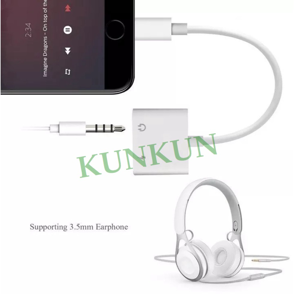 Cáp chuyển đổi tai nghe cổng sang Jack tai nghe 3.5mm (2 đầu) [KUNKUN SHOP]