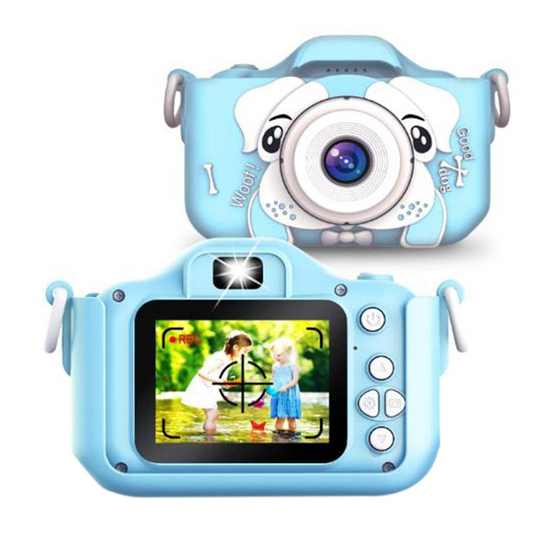 Kids Camera Digital Video Action Camera with 2 Inch IPS Screen, Blue