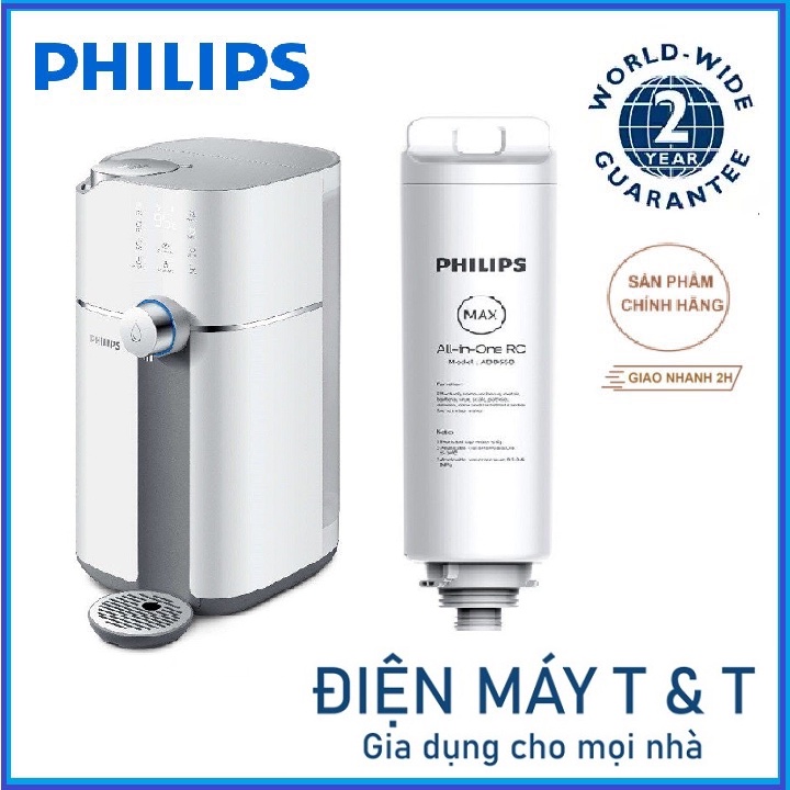Lõi lọc nước Philips ADD550 cho máy lọc để bàn ADD6910, Công nghệ Lõi lọc All-in-One lưu lượng 150ml, 210ml.