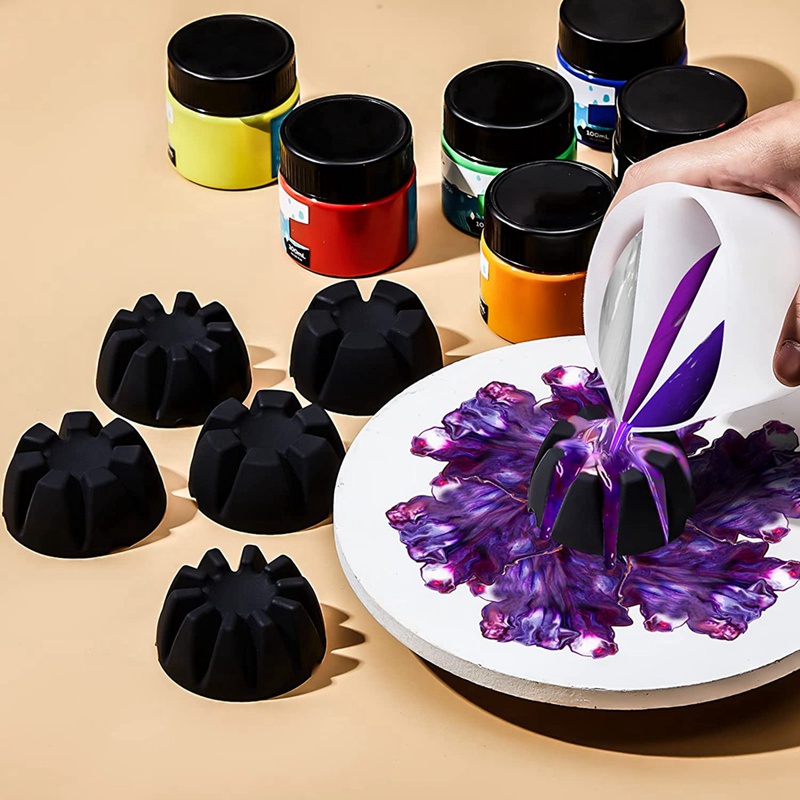Set 6 Dụng Cụ Lọc Rót Sơn Acrylic DIY Hình Bông Hoa