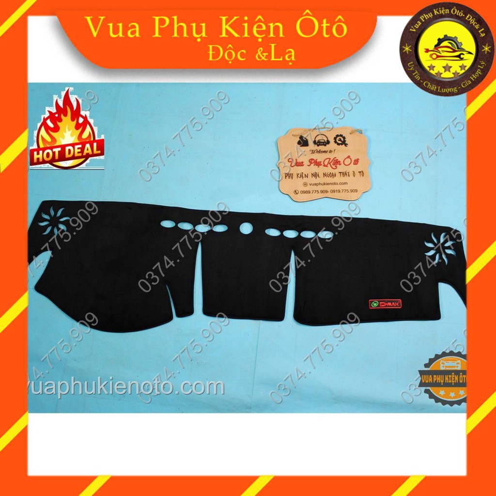 Thảm taplo Isuzu Dmax 2013-2019, 2020-2023 Chất Liệu Da Vân Carbon hoặc Nhung 3 Lớp Chống Trượt