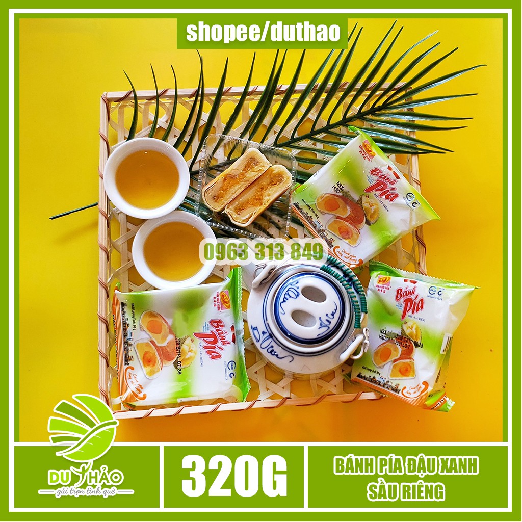 Bánh pía đậu xanh sầu riêng Tân Huê Viên 320g, đặc sản bánh pía Sóc Trăng