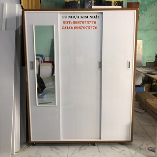 Tủ quần áo nhựa đài loan 3 cánh lùa cao cấp freeship tphcm