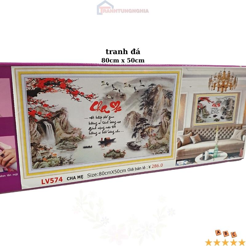 Tranh đính đá, tranh thêu chữ thập cha mẹ