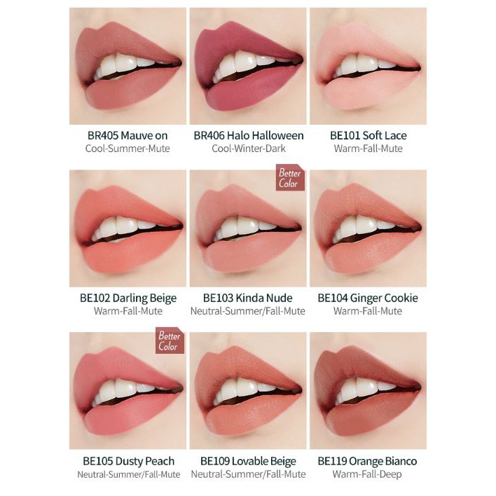 (hàng Mới Về) Son Môi Hiệu Etude House Nhung (16 Màu) 3.4g / Better Lips Talk Velvet (16colors)