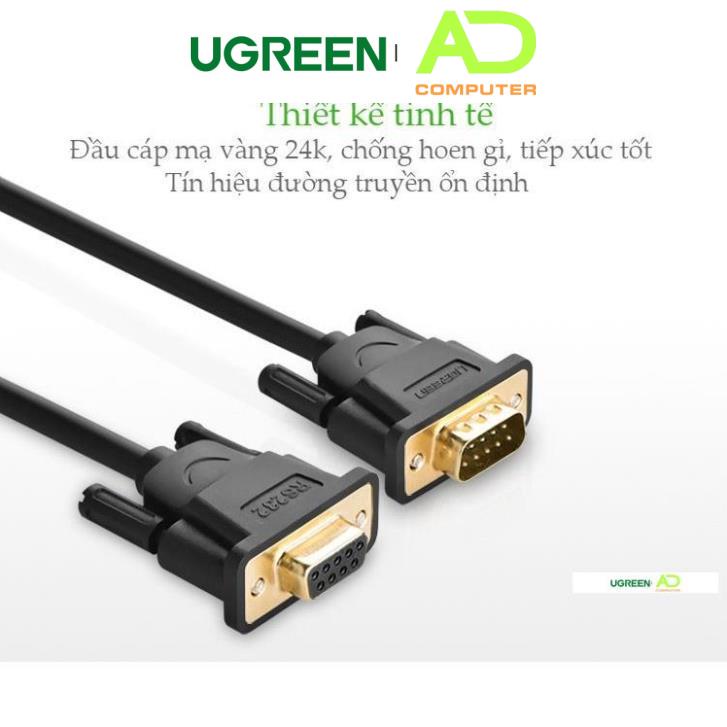 Dây nối dài COM RS-232 đực sang cái UGREEN DB101 - Hàng phân phối chính hãng - Bảo hành 18 tháng