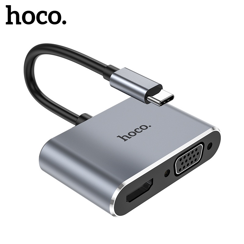Bộ sạc chuyển đổi HOCO HB29/ HB30 USB C 3.0 sang HDTV 4K HDMI Type C sang VGA 100W cho Notebook Samsung Xiaomi OPPO