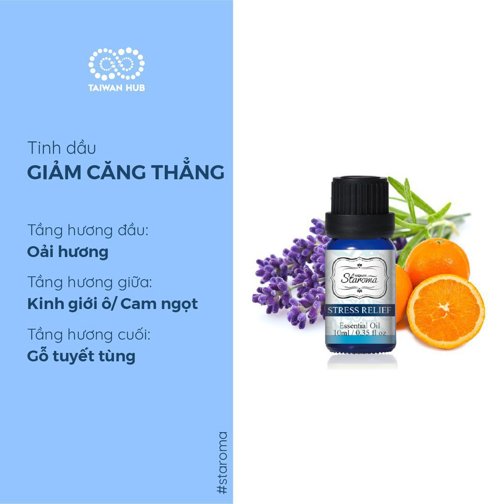 Tinh Dầu Thiên Nhiên Giảm Stress 10ml Đài Loan Nhập Khẩu Aromate- Taiwan Hub