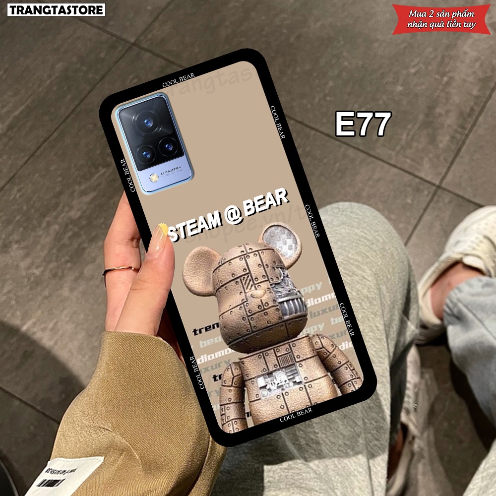 Ốp Vivo V21 5G in hình gấu Bearbrick,Metal Style,Doremon siêu dễ thương chất lượng