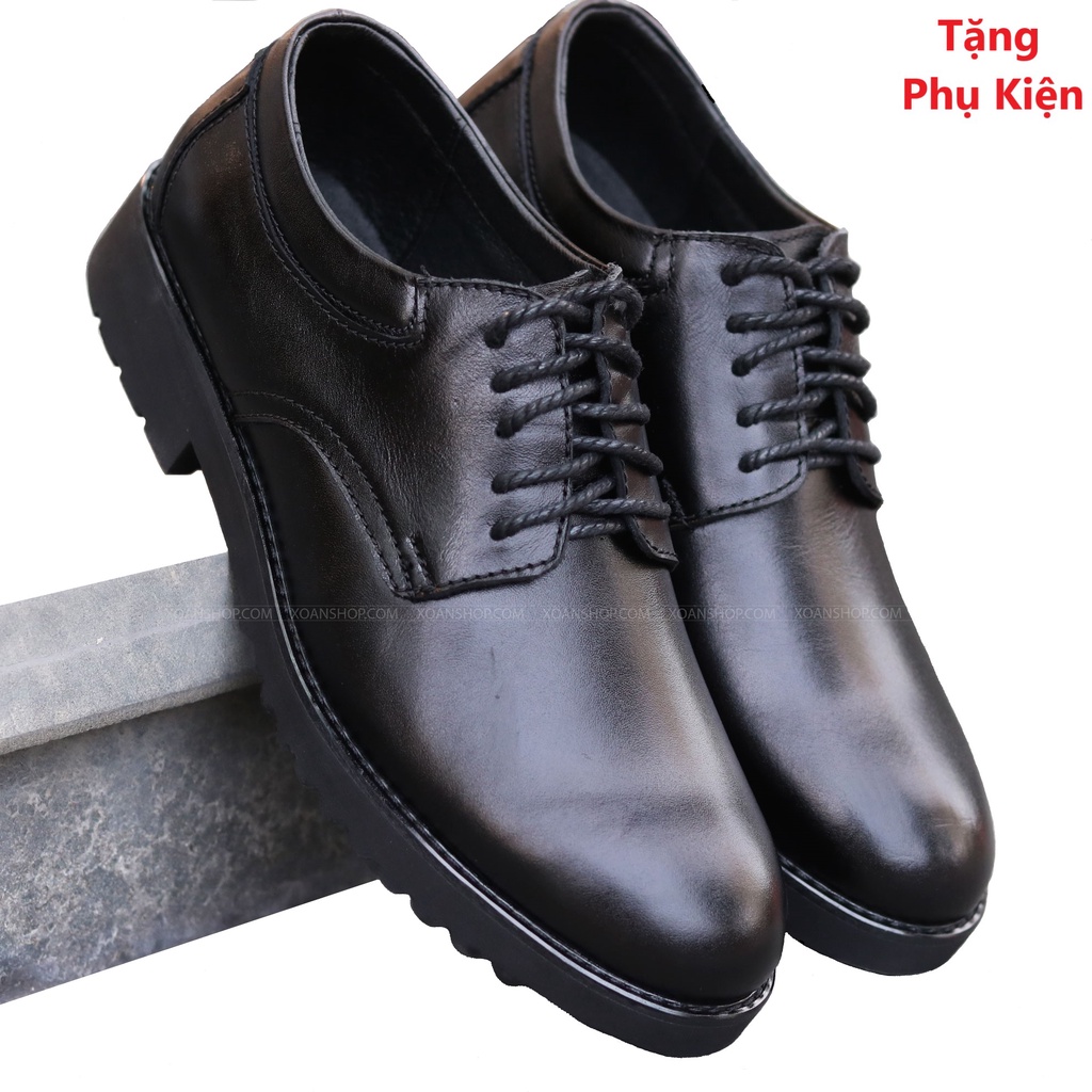 Giày đốc da bò Bảo Hành 12 Tháng. Tặng Tất chống thối