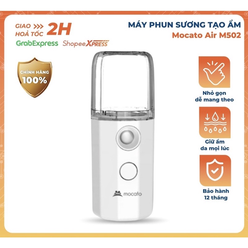 Máy Phun Sương Tạo Ẩm Mini Cầm Tay Mocato Air M502 bổ sung độ ẩm cho da nhỏ gọn dẽ dàng bỏ túi mang theo.