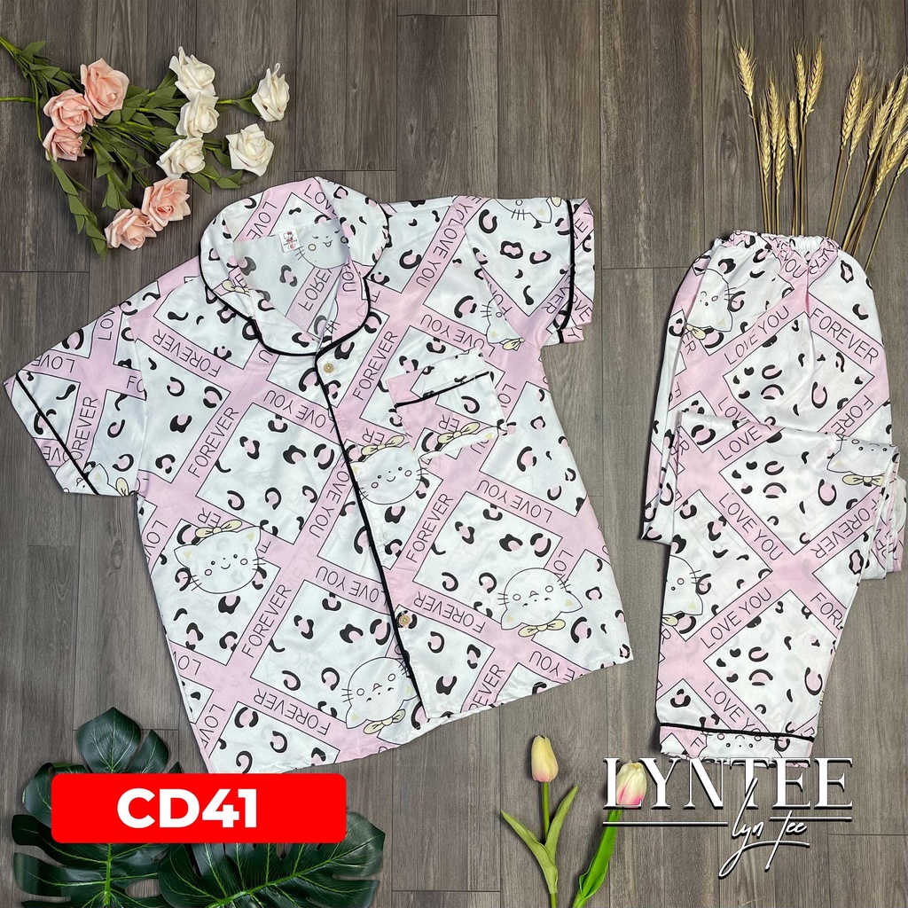 PIJAMA CỘC DÀI kate thái bộ mặc nhà mềm mại dễ thương