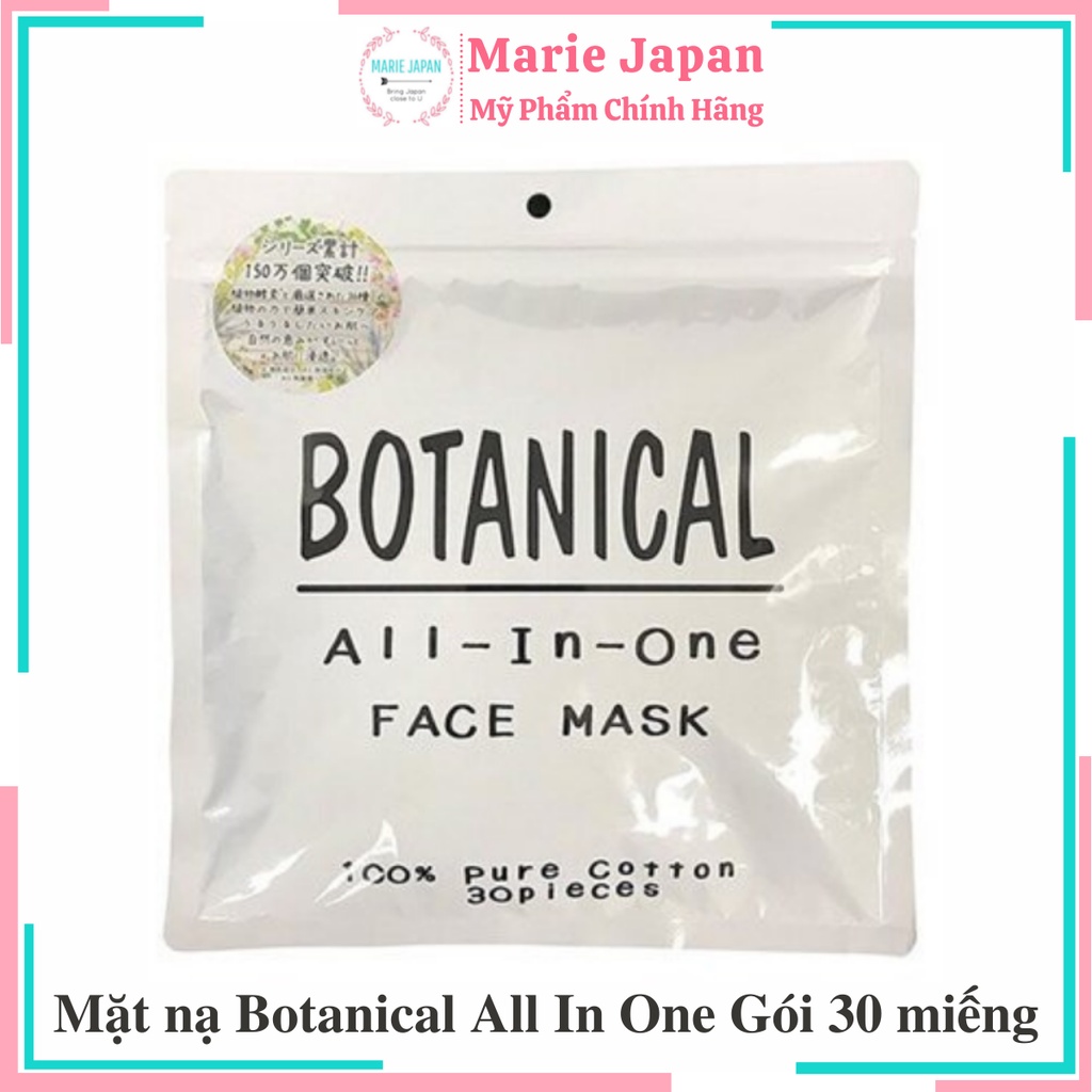 Mặt nạ dưỡng da Botanical All In One Nhật Bản Gói 30 miếng