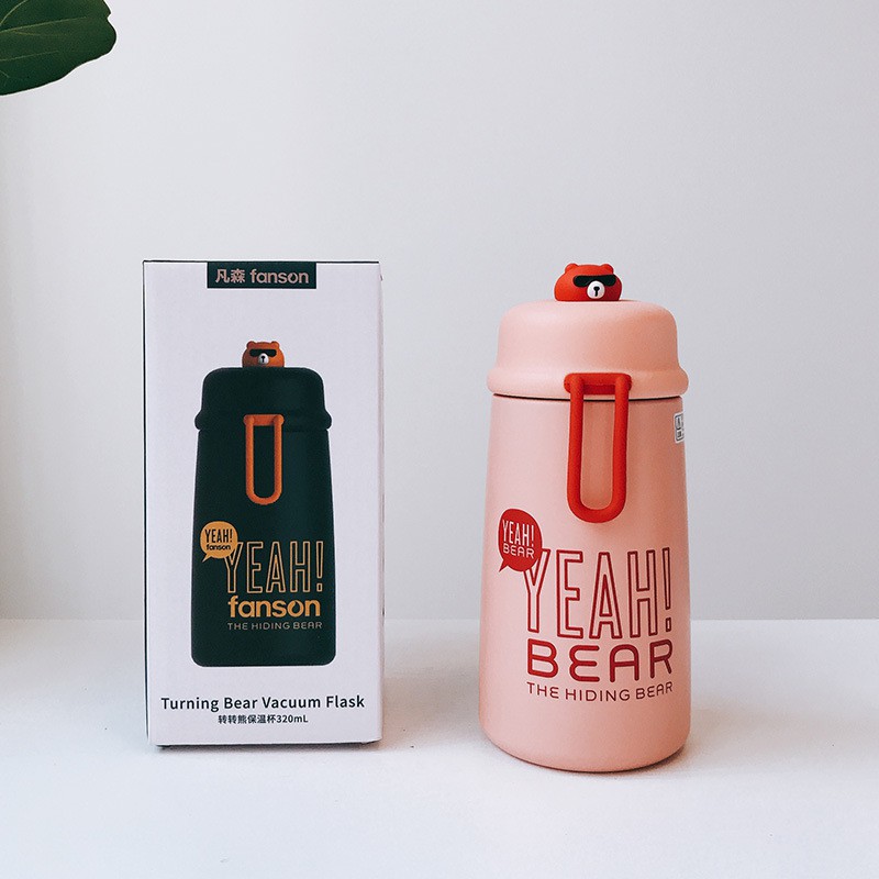 Bình Nước Giữ Nhiệt Chân Không Gấu Điệp Viên 320ml