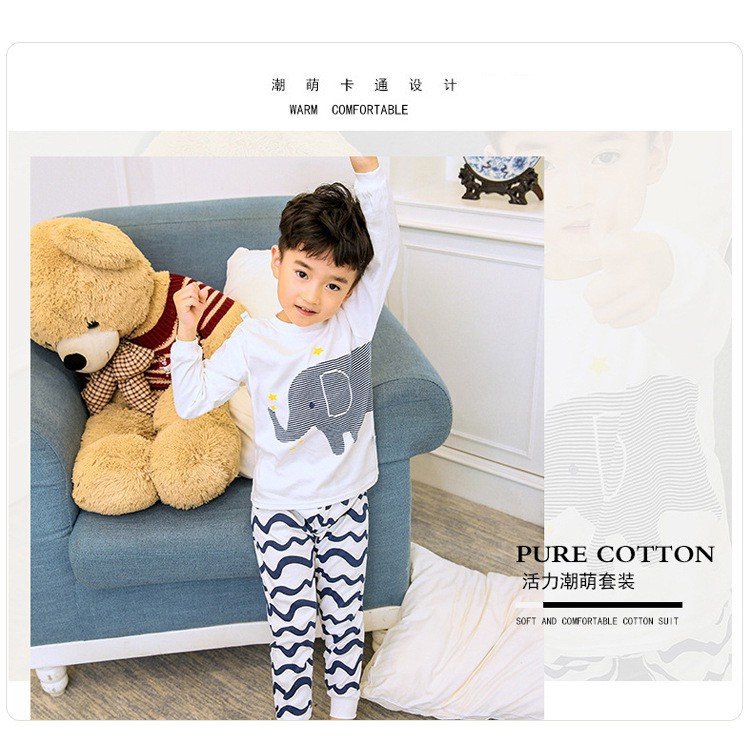 1-8 Yds Cotton Cartoon Baby Boy Underwear Pyjamas Baby Clothing Girl Kids Cloths Boy Kids Long Sleeves Shirts