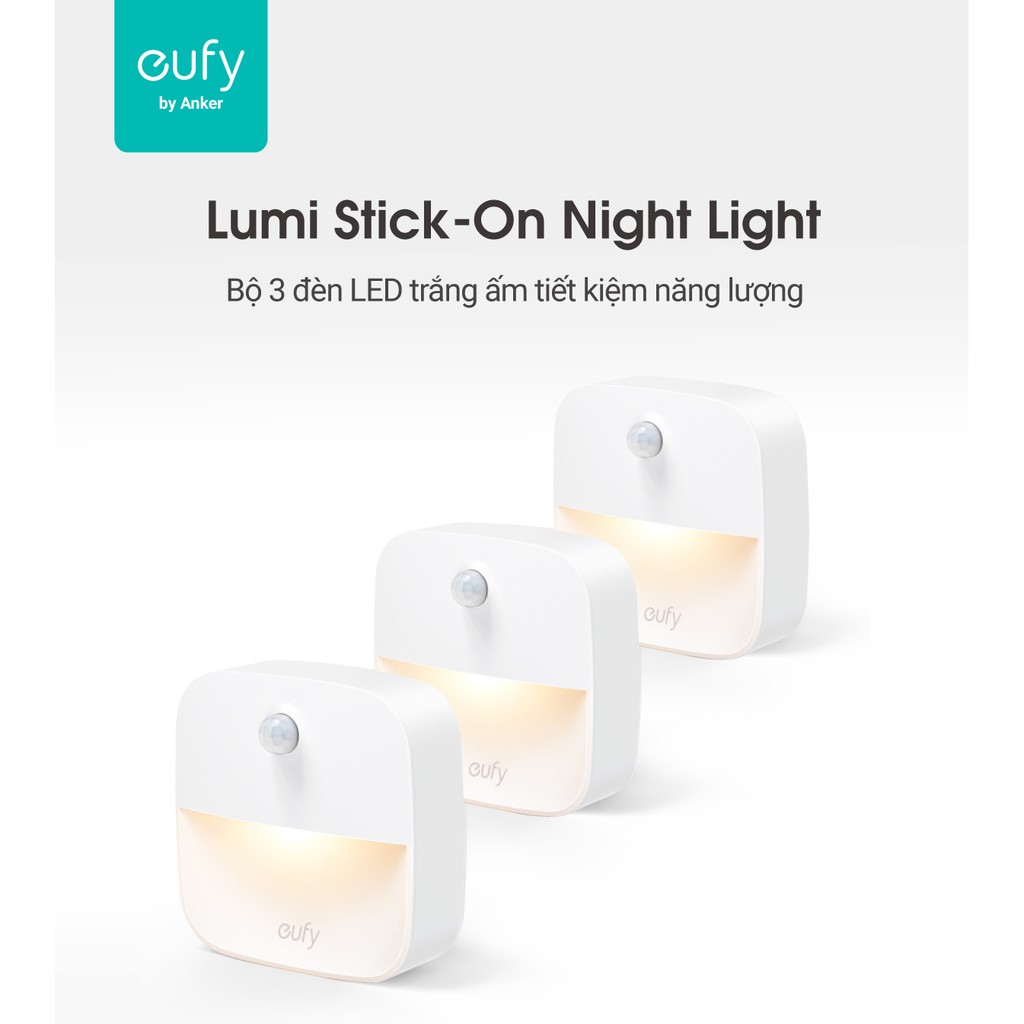 Bộ 3 đèn Eufy Lumi Stick-On Night Light, 0.1W - T1301
