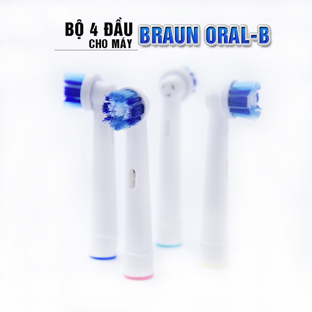 Cho máy Braun Oral-B SB-20A 𝗣𝗿𝗲𝗰𝗶𝘀𝗶𝗼𝗻 𝗖𝗹𝗲𝗮𝗻, set (4 chiếc/vỉ) Bộ 4 đầu bàn chải đánh răng điện Minh House