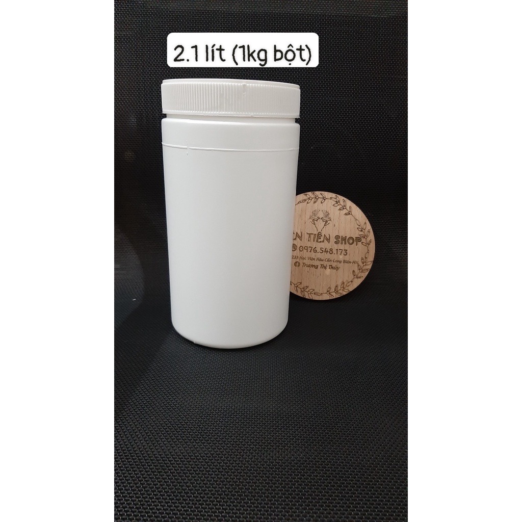 Hũ nhựa HDPE 2.1 lít ( 1kg bột)