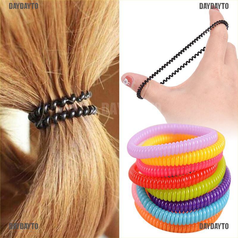 Bộ 10 Dây Cột Tóc Co Giãn Xinh Xắn Dành Cho Nữ