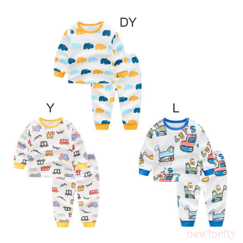 Set đồ ngủ dài in họa tiết hoạt hình dễ thương cho bé