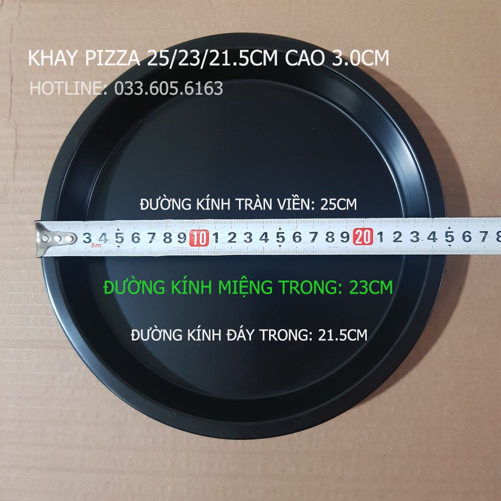 Khuôn Pizza Chống Dính kích thước tràn viền 23.5cm - 25cm - 28cm <Khách đặt hàng nhớ xem kích thước mô tả trên ảnh nha>