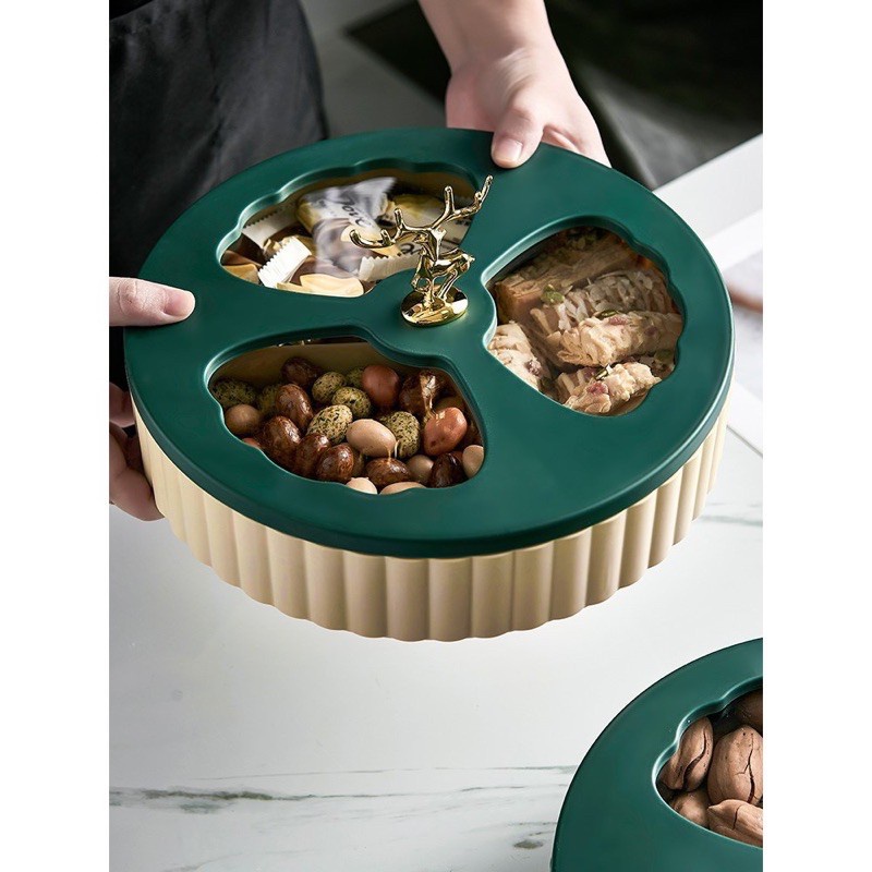 KHAY MỨT TẾT- KHAY ĐỰNG BÁNH KẸO 2 TẦNG HƯƠU VÀNG. ĐTCA