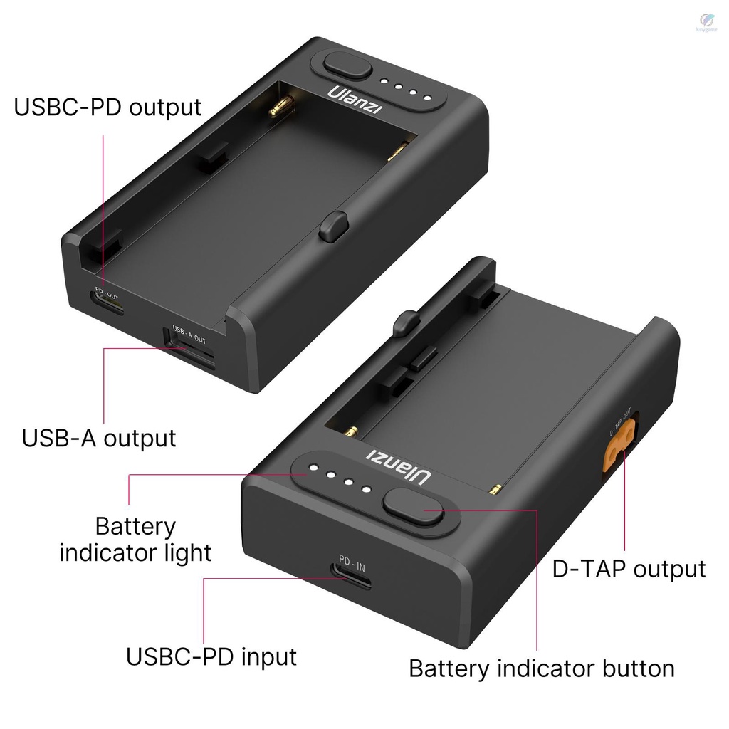 Bộ Sạc Pin Máy Ảnh Đa Năng Ulanzi NP-F01 Đầu Vào Type-C PD / USB-A & D-TAP Ou 22W Cho Pin Máy Ảnh F550 / F750 / F970