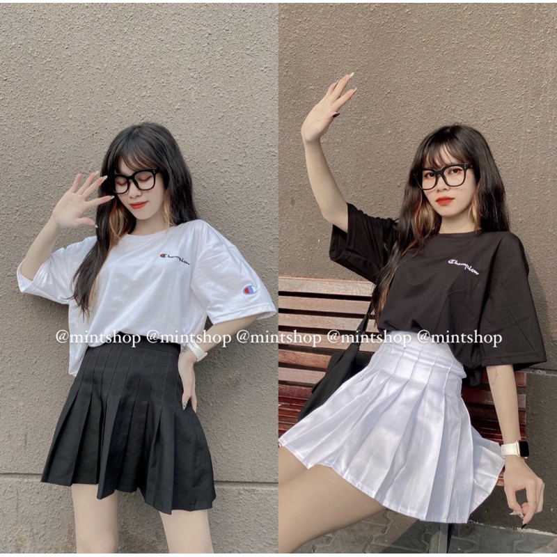 [Mã FAMAYWA giảm 10K đơn 50K] ÁO THUN THÊU CHAMPION - ẢNH THẬT SHOP CHỤP