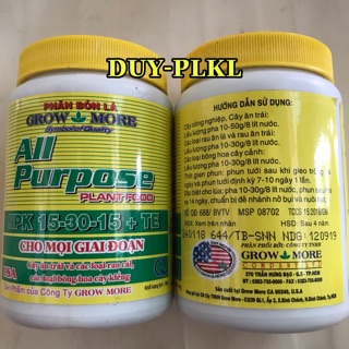 Phân bón lá NPK 15-30-15 + Te Growmore - Cho mọi giai đoạn phát triển cây trồng.