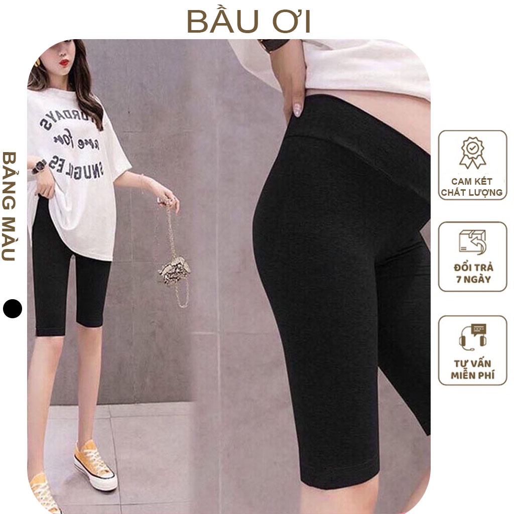 [BAUOI Q03 ] QUẦN BẦU LỬNG CẠP CHÉO CHẤT COTTON CO GIÃN 4 CHIỀU CÓ CHUN CHỈNH BỤNG - QUẦN BẦU LEGGING FREE SIZE
