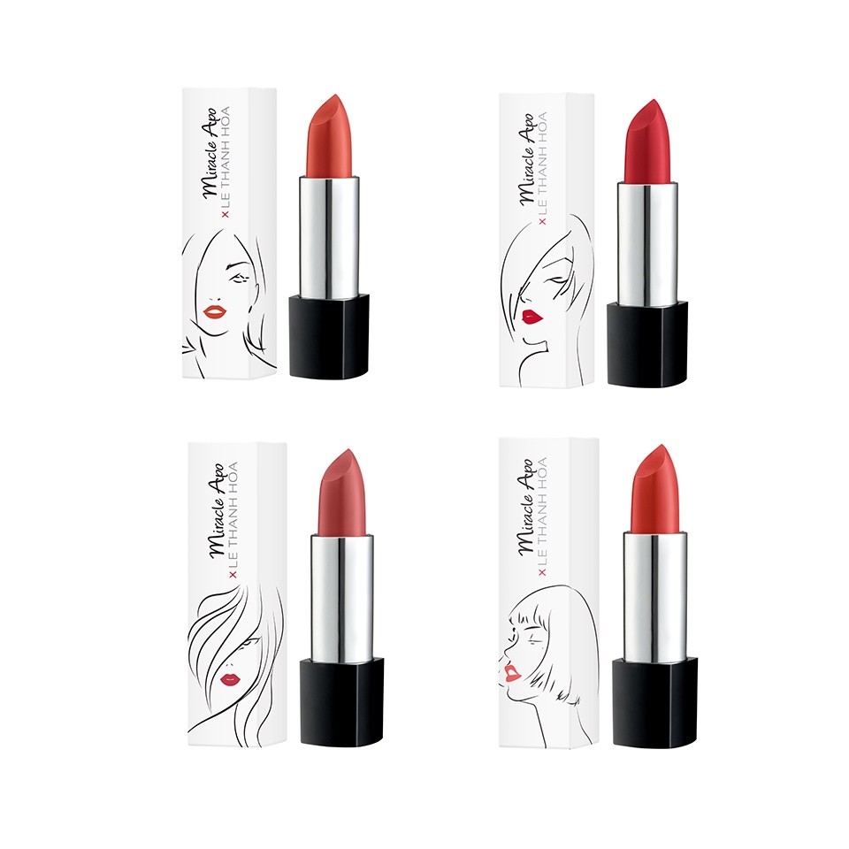 Son lì Miracle Apo Lipstick Matte x Lê Thanh Hòa 4g, Son dưỡng ẩm môi có màu mềm mịn Doraemon LipIce