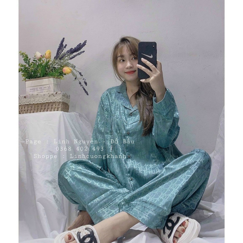 Bộ bầu và sau sinh DÀI TAY Xuân Hè cho con bú, chất kate thái, cho bà bầu mặc nhà