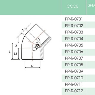 CHẾCH 25 NHIỆT/ CHẾCH 45 ĐỘ PPR PHI 25- EUROPIPE