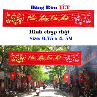 Băng rôn chúc mừng năm mới treo cổng chào