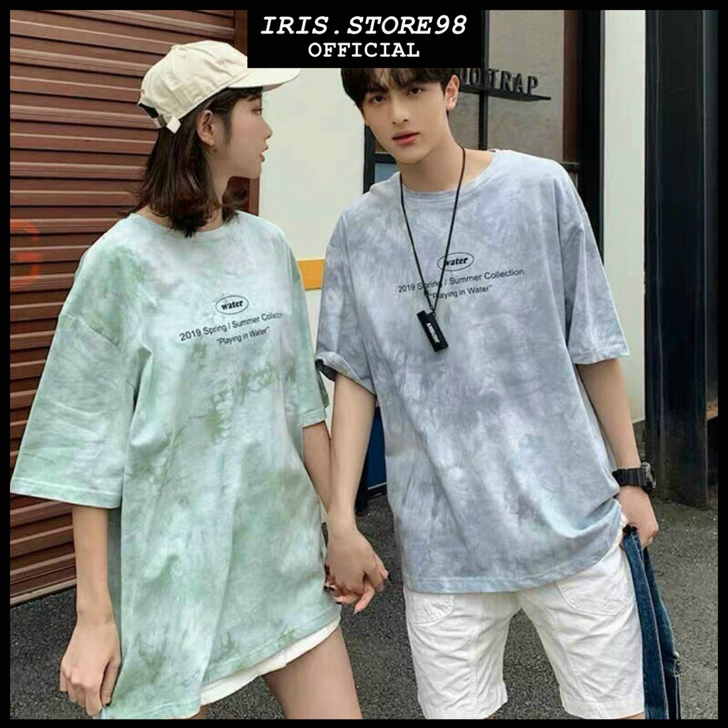 Áo thun Streetwear ✅ Form Rộng Nam Nữ Unisex Phông Tay Lỡ Oversize Chất đẹp - Áo loang Xanh dương & xanh rêu