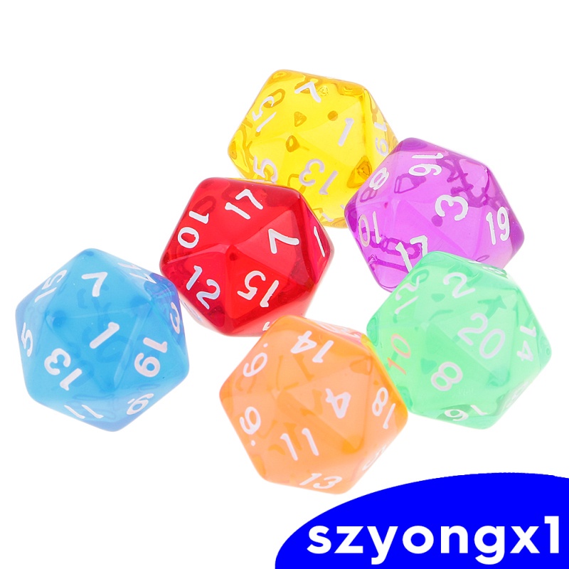 Best sale！  6PCS D20 Polyhedral Game Dice for RPG  DND MTG Game New