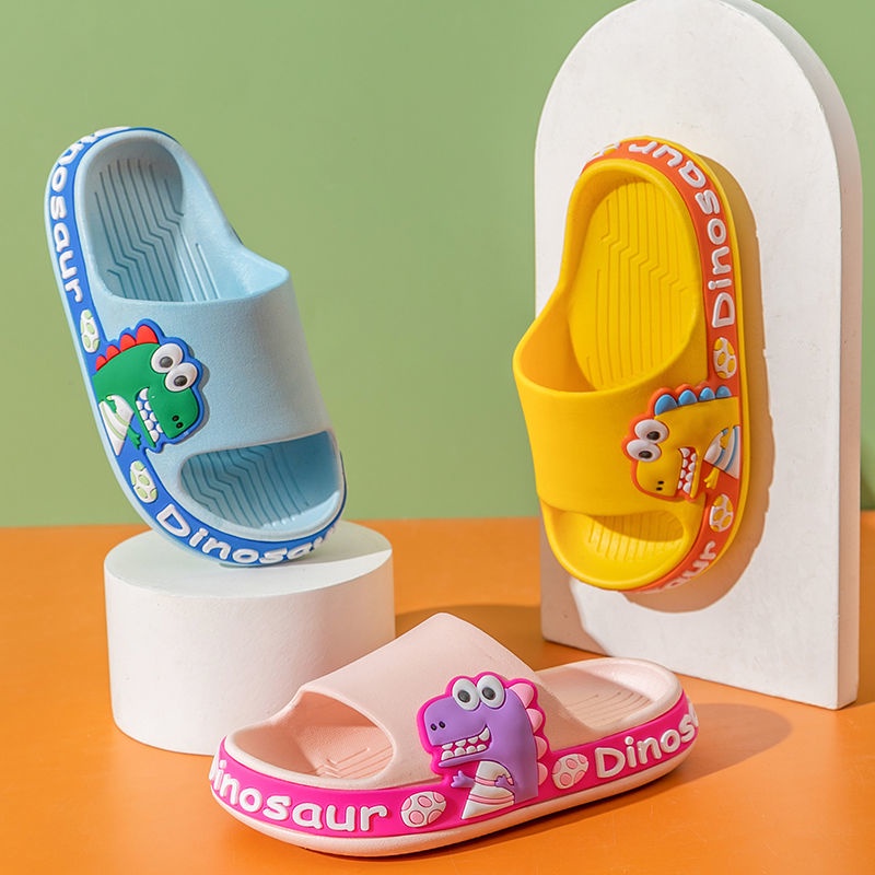 Dép Đi Trong Nhà Đế Mềm Chống Trượt Hình Khủng Long Hoạt Hình Đặc Biệt Phong Cách Mới Cho Bé Trai