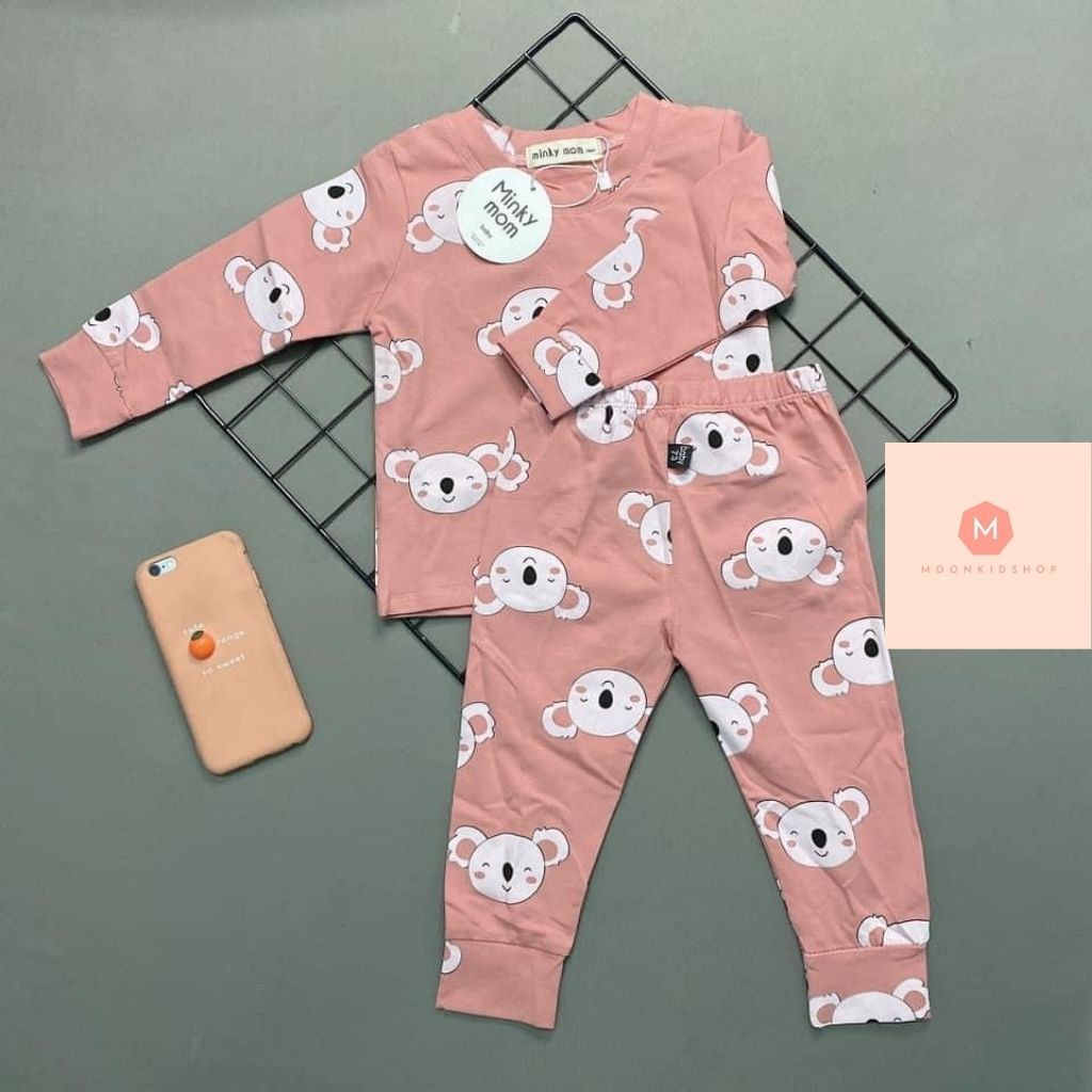 Bộ Thu Đông Cho Bé💖MINKYMOM💖100%cotton 6 màu siêu họa tiết cực dễ thương dành cho bé trai bé gái từ 6-20kg