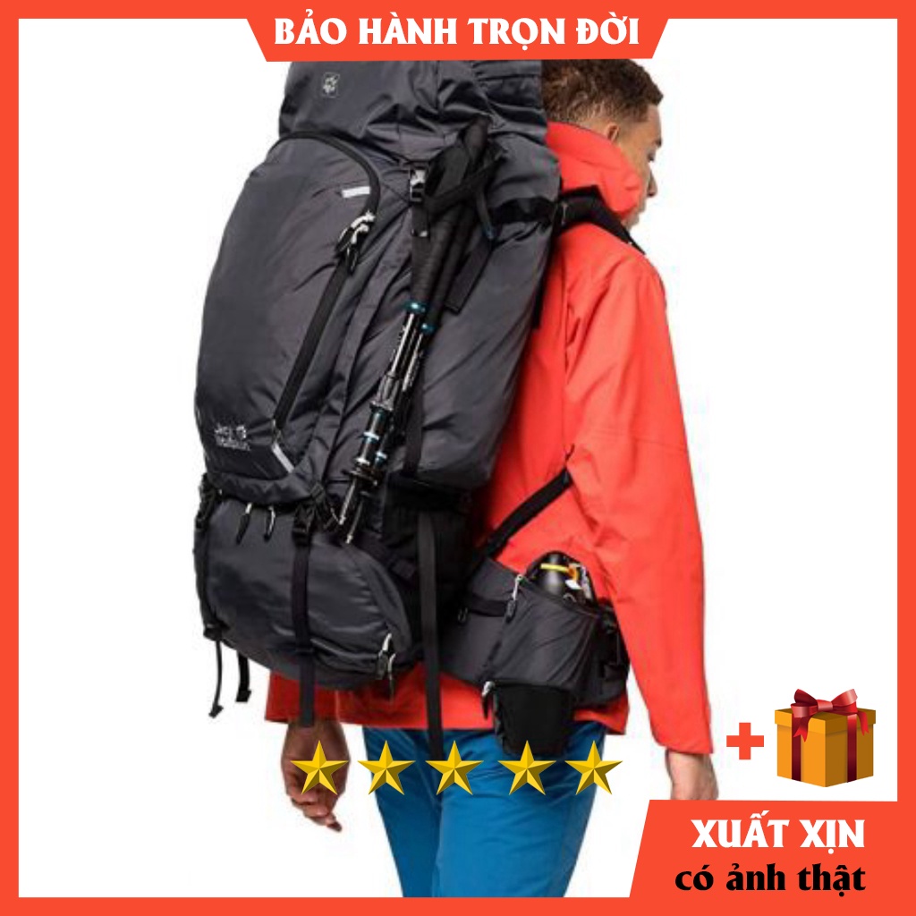 Balo Phượt  - Balo JACK wolfskin highland trail XT 60 đi trekking HÀNG chuẩn