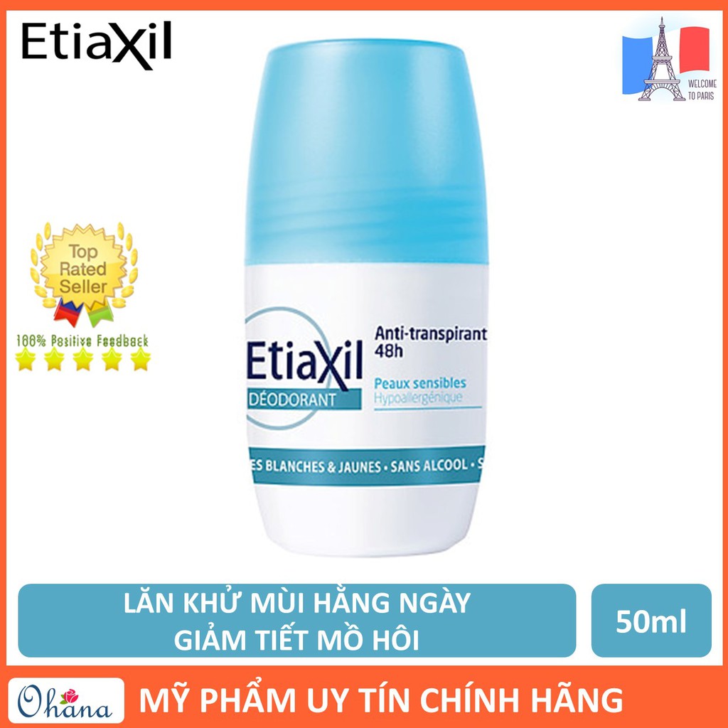 Lăn Ngăn Khử Mùi Giảm Tiết Mồ Hôi Etiaxil Deodorant Anti Transpirant 48h (50ml)
