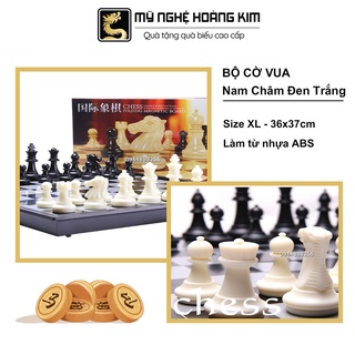 BỘ CỜ VUA Nam Châm Đen Trắng (Size XL)  Mỹ Nghệ Hoàng Kim, cờ vua đẹp