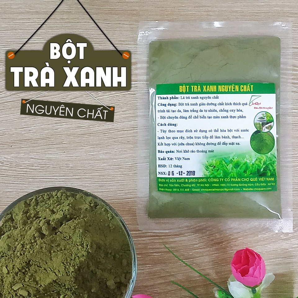 Bột Trà Xanh Nguyên Chất 20g Chợ Quê