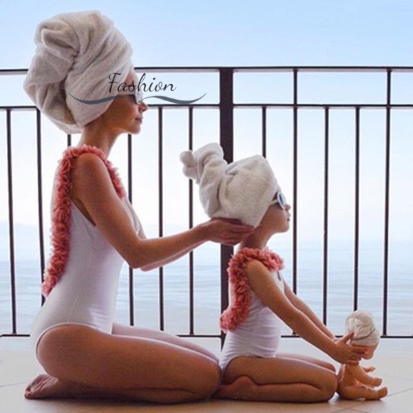 Bộ Đồ Bơi Bikini 1 Mảnh Hình Hoa 3D Hở Lưng Siêu Bền Đa Năng Dành Cho Mẹ Và Con Gái