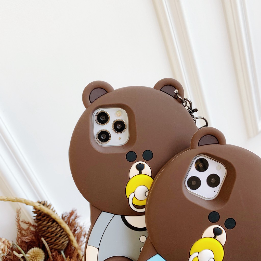 Bear Ốp điện thoại silicone mềm họa tiết gấu dễ thương cho OPPO R9/R9M R9PLUS R9S R11 R11 PLUS R17 A59/A59S A77 A73/A79