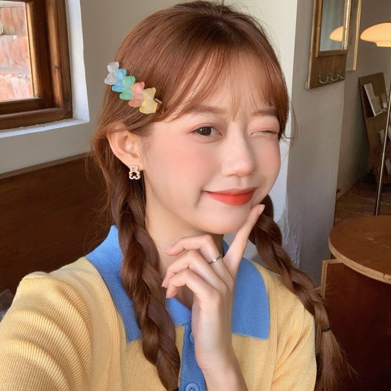 Kẹp tóc dễ thương hàn quốc cô gái kẹo màu kẹp tóc