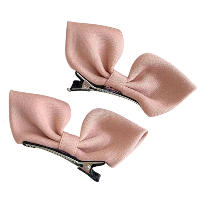 Kẹp Tóc Hình Nơ Màu Trơn Dễ Thương Dành Cho Nữ