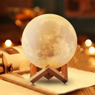 [Siêu Sale] .Đèn Ngủ 3D Mặt Trăng .Size to 12_15cm.Tặng Kèm Giá Đỡ