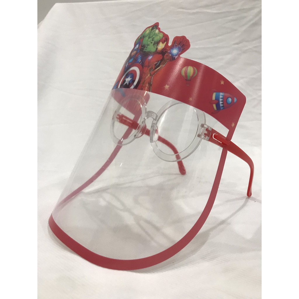 Màn chắn giọt bắn cho bé có gọng kính - hình siêu nhân mickey captain công chúa disney dễ thương