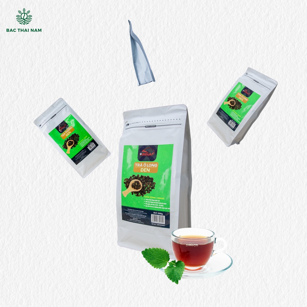 Trà ô long đen VinSaf 500 Gram nguyên liệu làm trà sữa và pha chế đồ uống TOLDV500