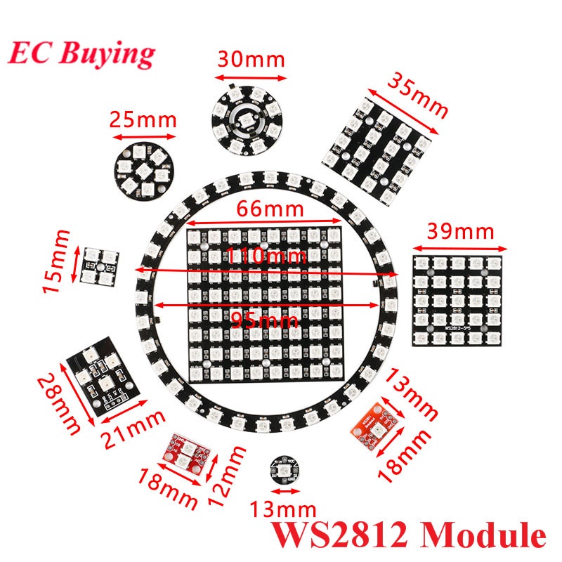 Ws2812b Ws2812 Led 5050 Rgb Mô-đun hiển thị tích hợp Dc 5V cho Arduino